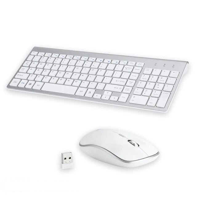 Wireless Silent Keyboard & Mouse Combo - 102 Keys